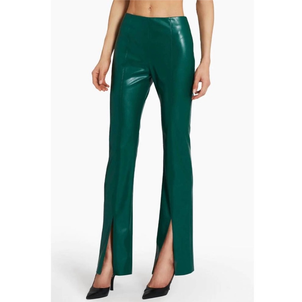 NWT AMANDA UPRICHARD Emerald Green Flare Pants with Front Slit
